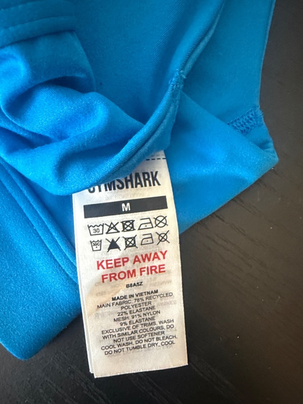 Gymshark Vibrant Teal Racerback Sports Bra - Picture 3 of 3